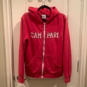 Cool Campari Red Zip Up Hoodie Size M